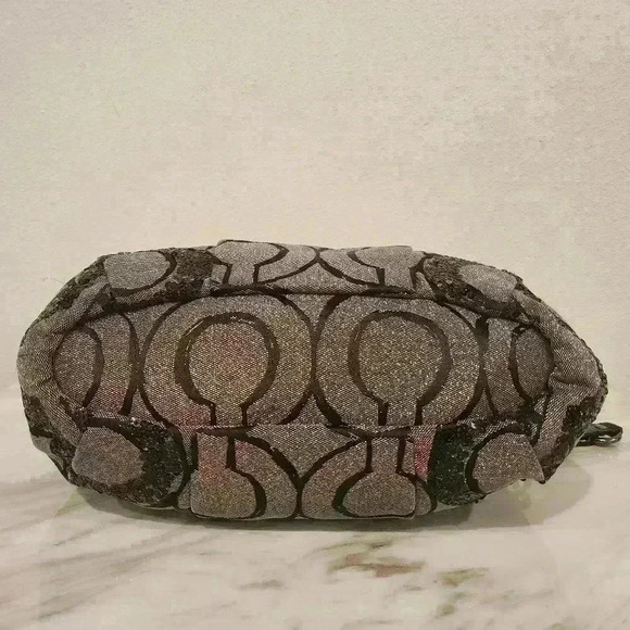 EUC Coach Madison Signature Op Art Sophia Sequin Metallic Satchel Shoulder Bag - Picture 6 of 9